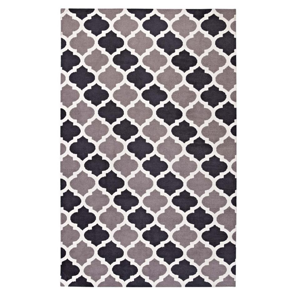 Vaysman Moroccan Trellis 5X8 Area Rug In Charcoal And Black by Modway Furniture