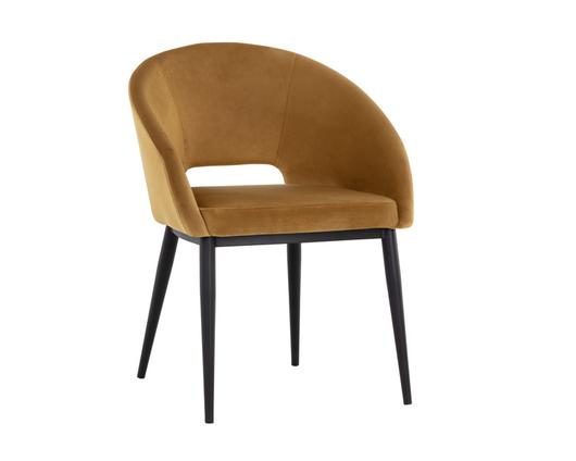THATCHER DINING ARMCHAIR - BLACK - GOLD SKY by Sunpan