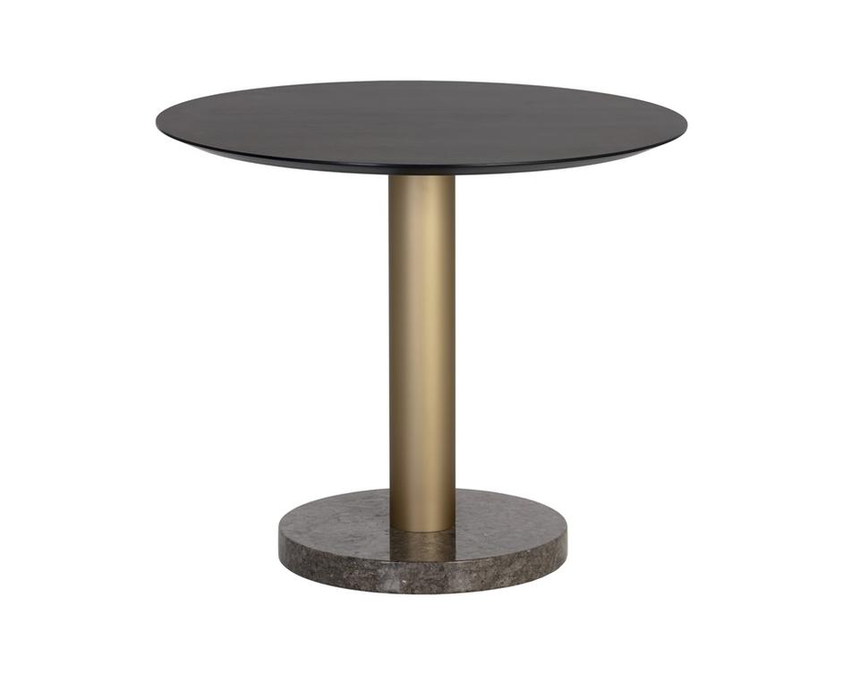 Monaco Bistro Table - Gold - Grey Marble / Charcoal Grey - 35.5" by Sunpan