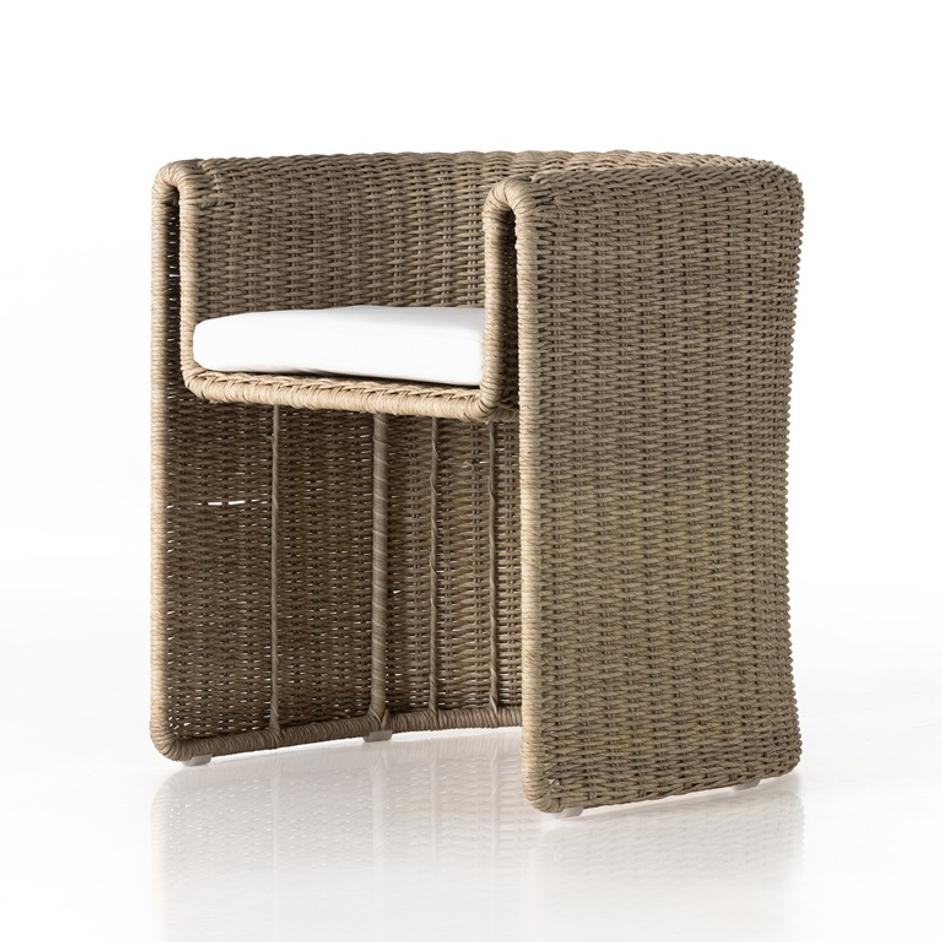 Tucson Outdoor Dining Armchair In White by FOUR HANDS