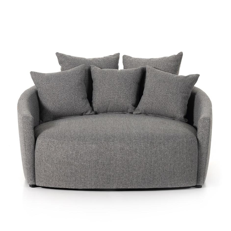 Chloe Media Lounger In Fallon Charcoal by FOUR HANDS
