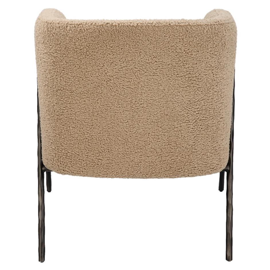 Jacobsen Tan Shearling Barrel Chair by Uttermost