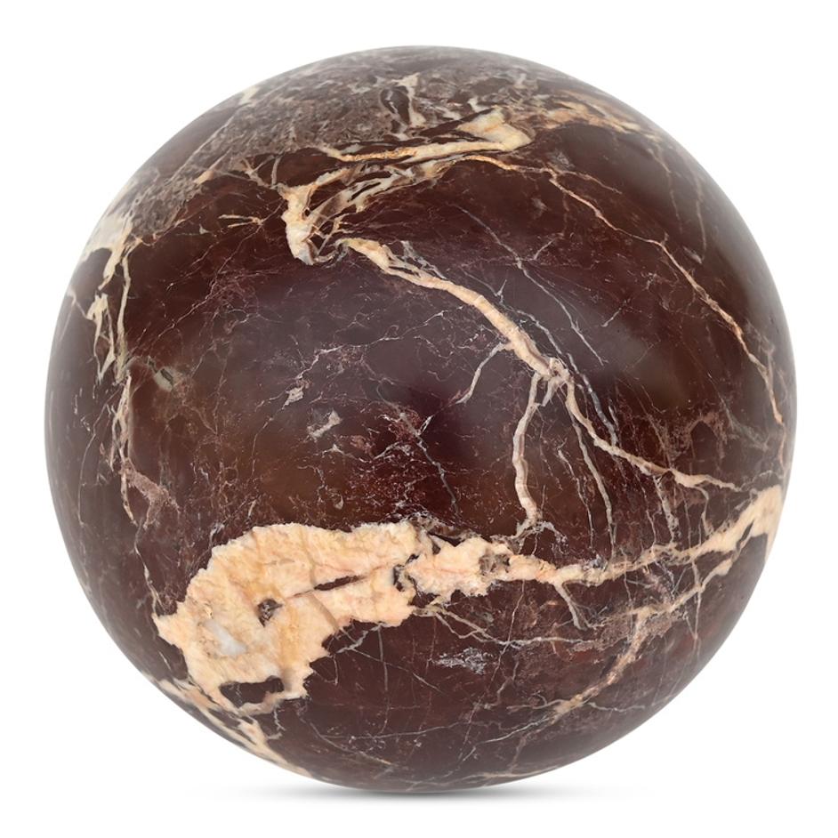 Odessa Sphere Tabletop Accent Red Levanto Marble by Moes Home