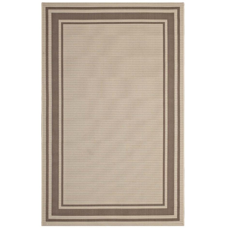 Haston Solid Border 8X10 Indoor And Outdoor Area Rug In Light And Dark Beige by Modway Furniture
