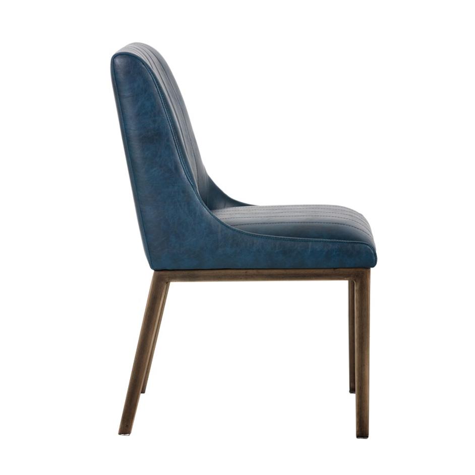 HALDEN DINING CHAIR - RUSTIC BRONZE - VINTAGE BLUE by Sunpan