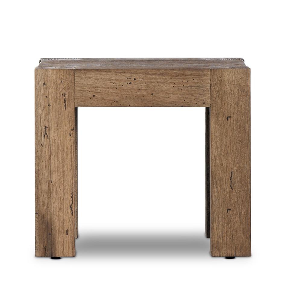 Abaso End Table - Rustic Wormwood Oak by Four Hands
