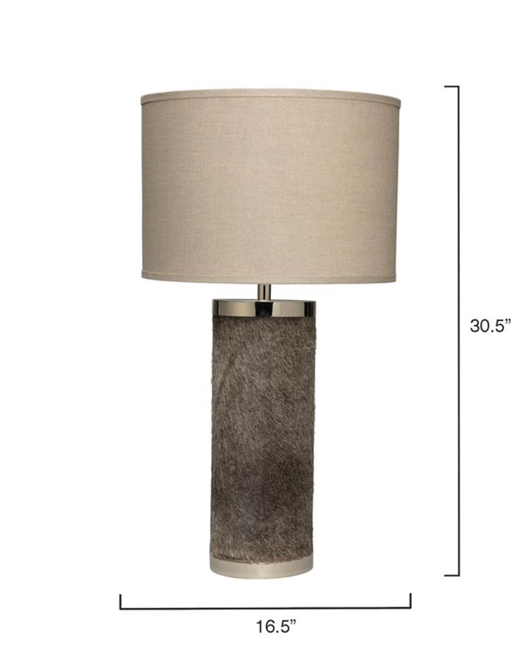 Column Hide Table Lamp with Linen Shade by Jamie Young