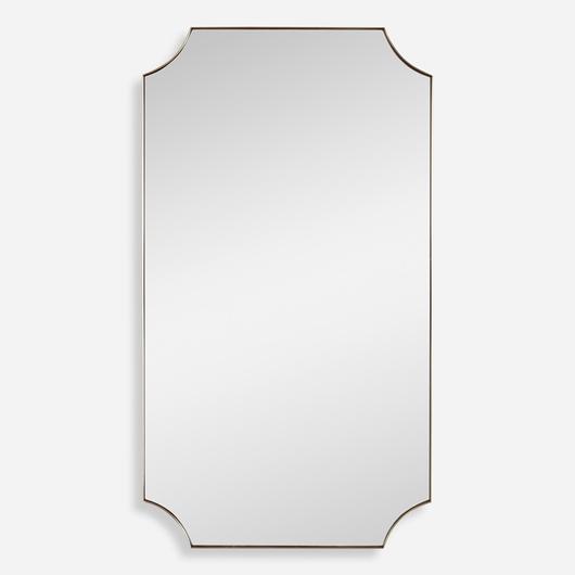 Lennox Brass Scalloped Corner Mirror by Uttermost