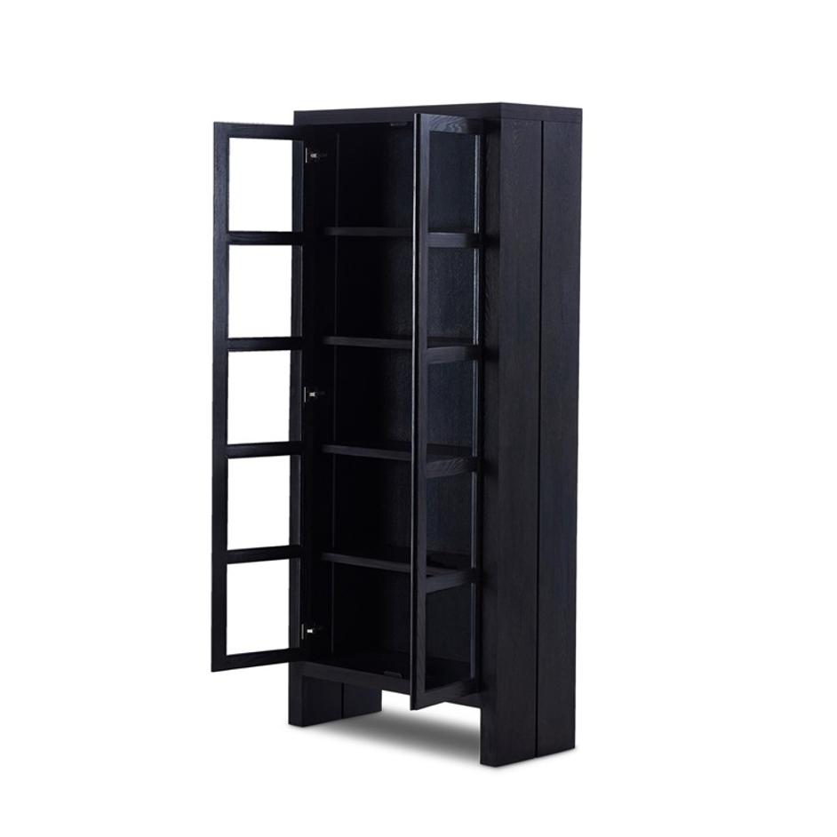 Warby Cabinet In Worn Black Veneer by Four Hands