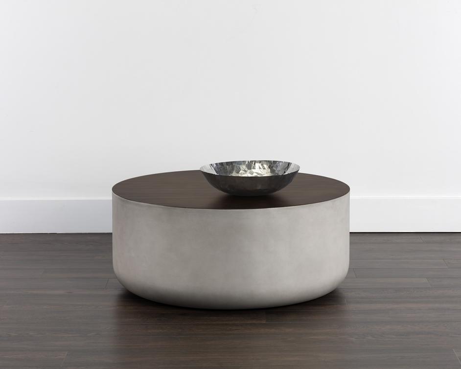 Diaz Coffee Table - Grey - Wood Grain Brown by Sunpan