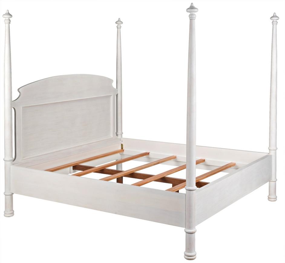 Eastern King New Douglas Mahogany Bed in White Washed Finish by Noir Furniture