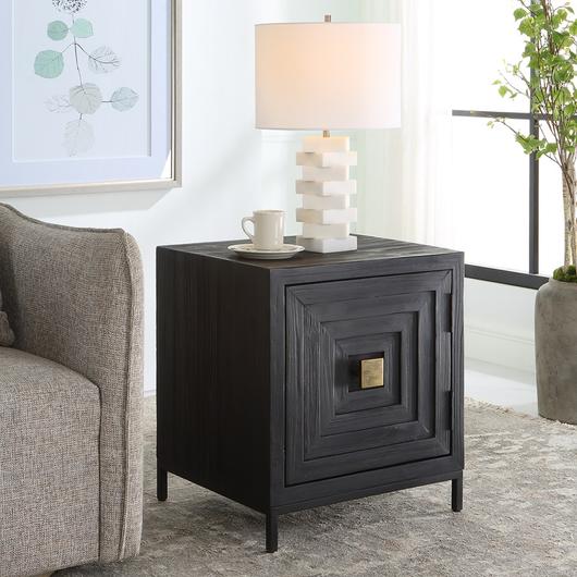 Aiken Geometric Cabinet / End Table by Uttermost