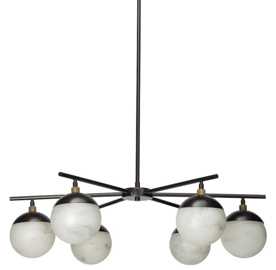 Metro Faux Alabaster 6-Light Chandelier by Jamie Young