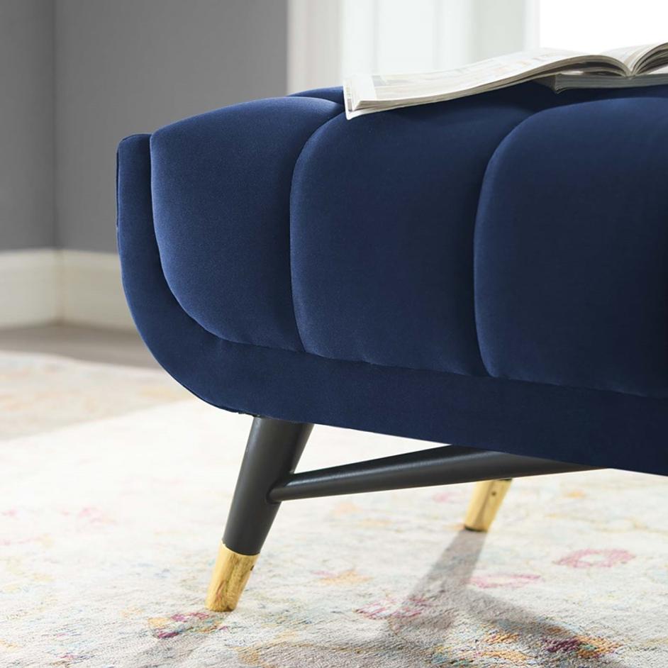 Scholar 47.5" Performance Velvet Bench In Midnight Blue by Modway Furniture