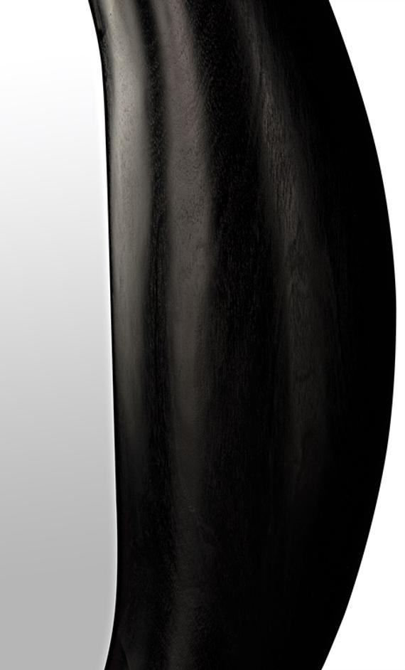 Oh Mirror in Charcoal Black Sungkai/Mindi Wood and Glass by Noir Furniture