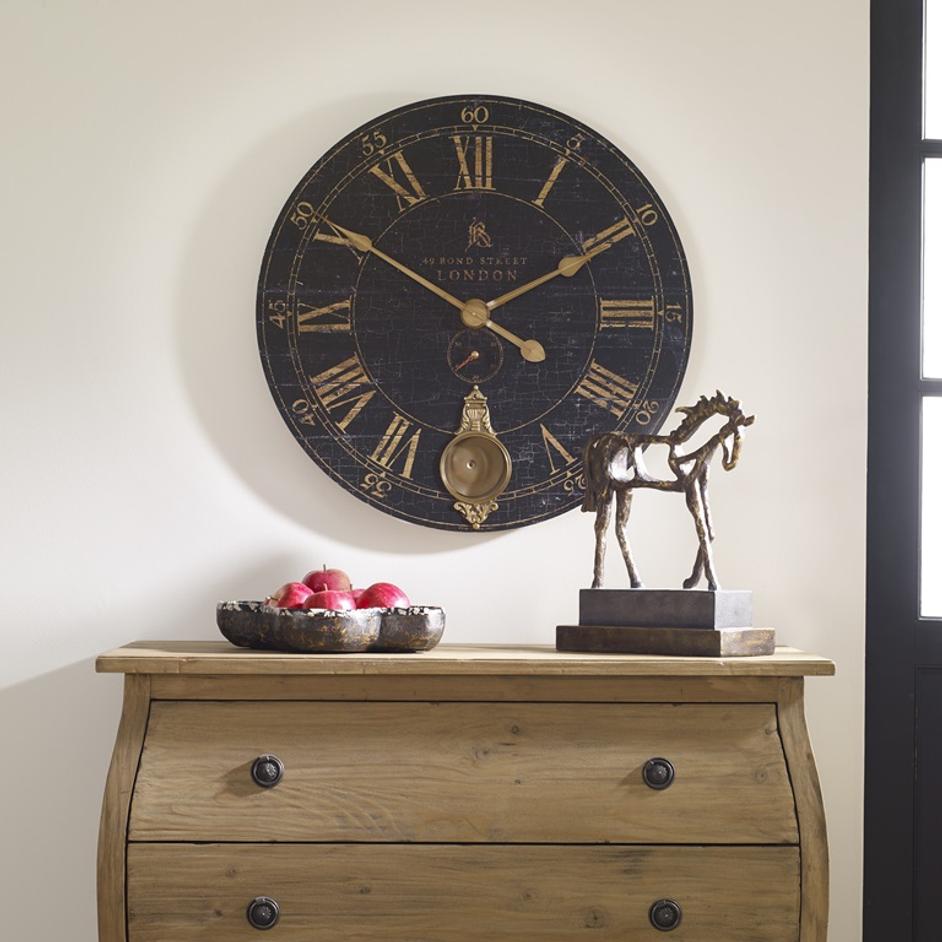 Bond Street 30" Black Wall Clock by Uttermost