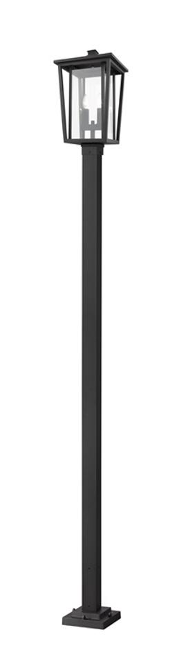 Seoul 2 Light Outdoor Post Mounted Fixture in Black Finish by Z-Lite