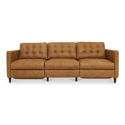 Bridgers Power Recliner Sofa Tan Leather by Moes Home
