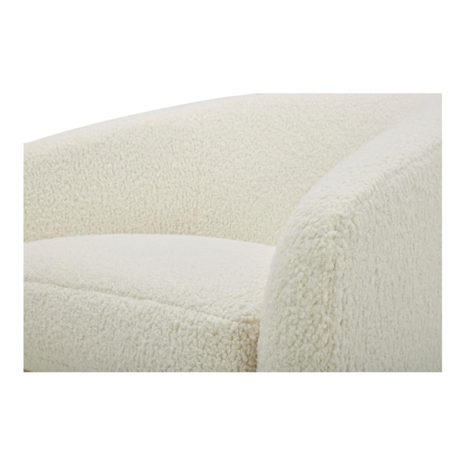 Oscy Swivel Chair Vegan Shearling White by Moes Home