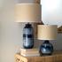 Batik Ceramic Table Lamp with Raffia Shade by Jamie Young