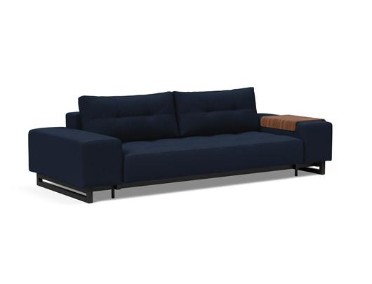 GRAND D.E.L. SLEEPER SOFA in MIXED DANCE BLUE FABRIC WITH Black wood LEGS 528 by INNOVATION USA