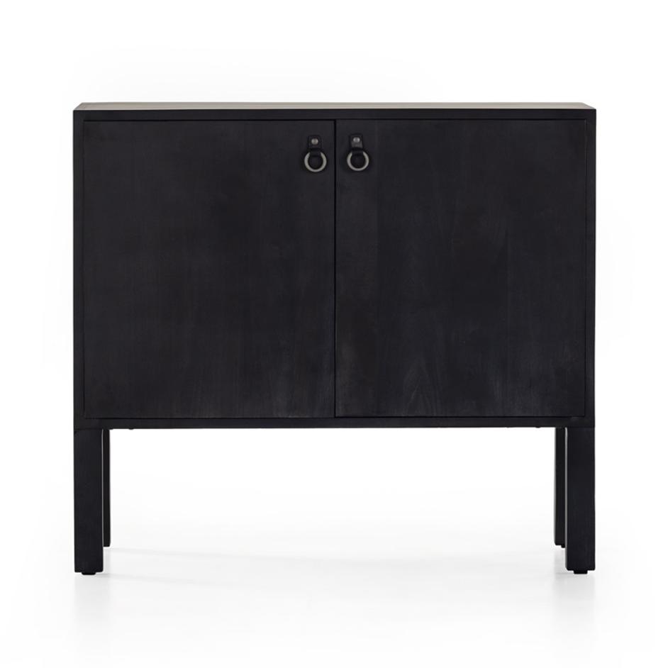 Isador Bar Cabinet In Black Wash Poplar by FOUR HANDS