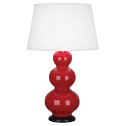 Ruby Red Triple Gourd Table Lamp by Robert Abbey