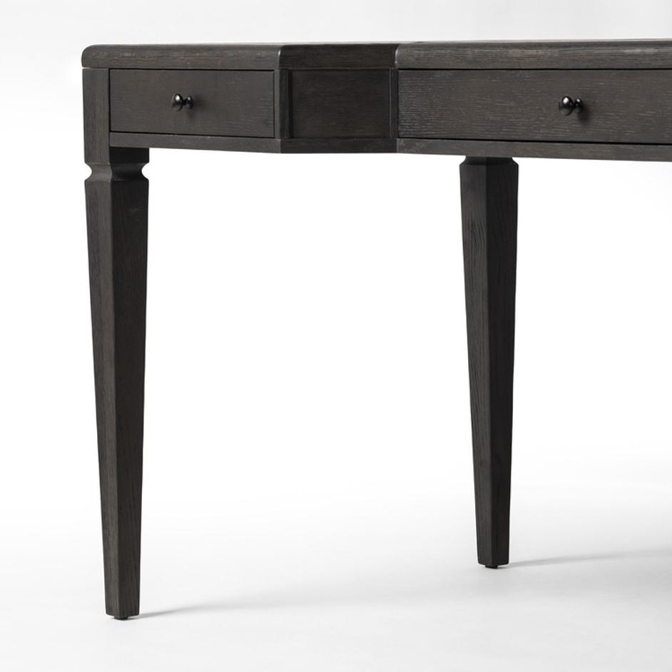 Claude Desk - Distressed Black Oak Veneer by Four Hands