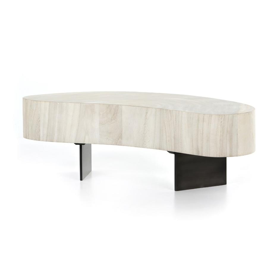 Avett Coffee Table Tall Piece In Bleached by FOUR HANDS