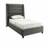 Koah Grey Velvet Bed in Twin by tov furniture