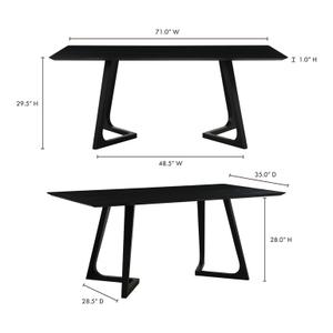 GODENZA DINING TABLE RECTANGULAR BLACK ASH by Moes Home