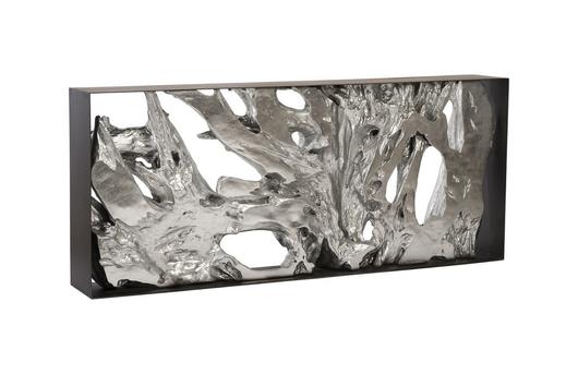 Cast Root Console Table, Iron Frame, Resin, Silver Leaf by PHILLIPS COLLECTION