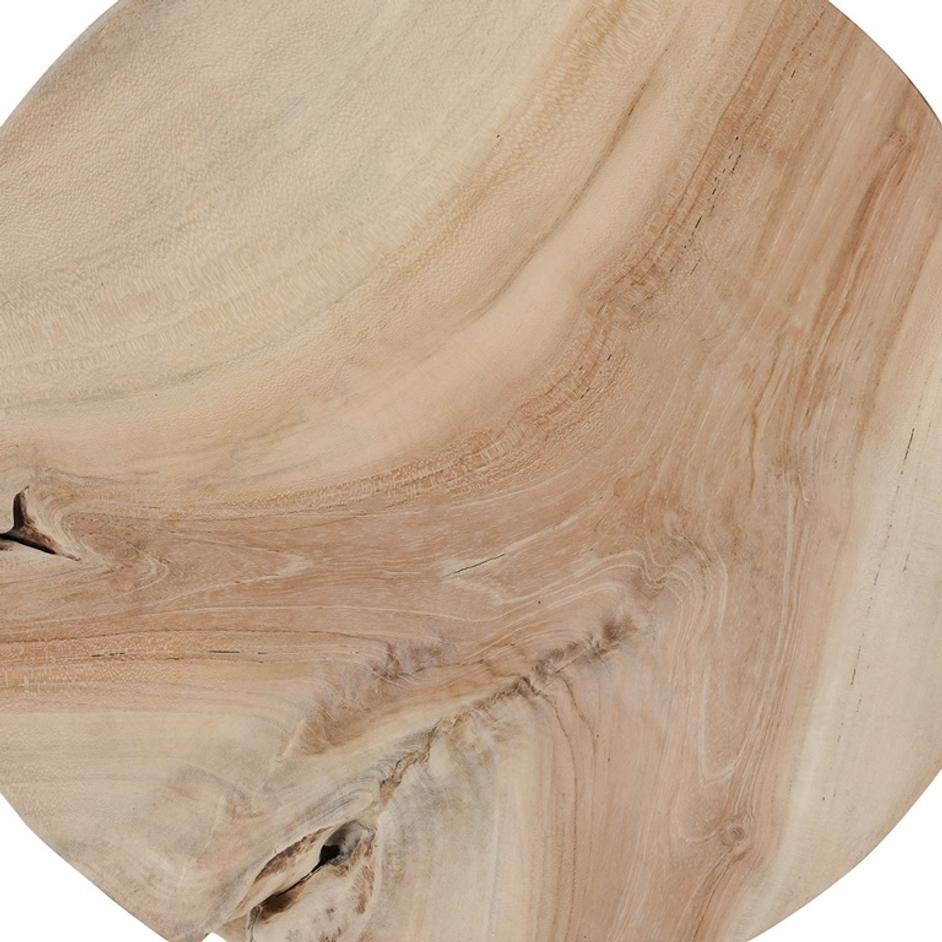 Dacosta 14" Round Accent Table White Wash by Classic Home