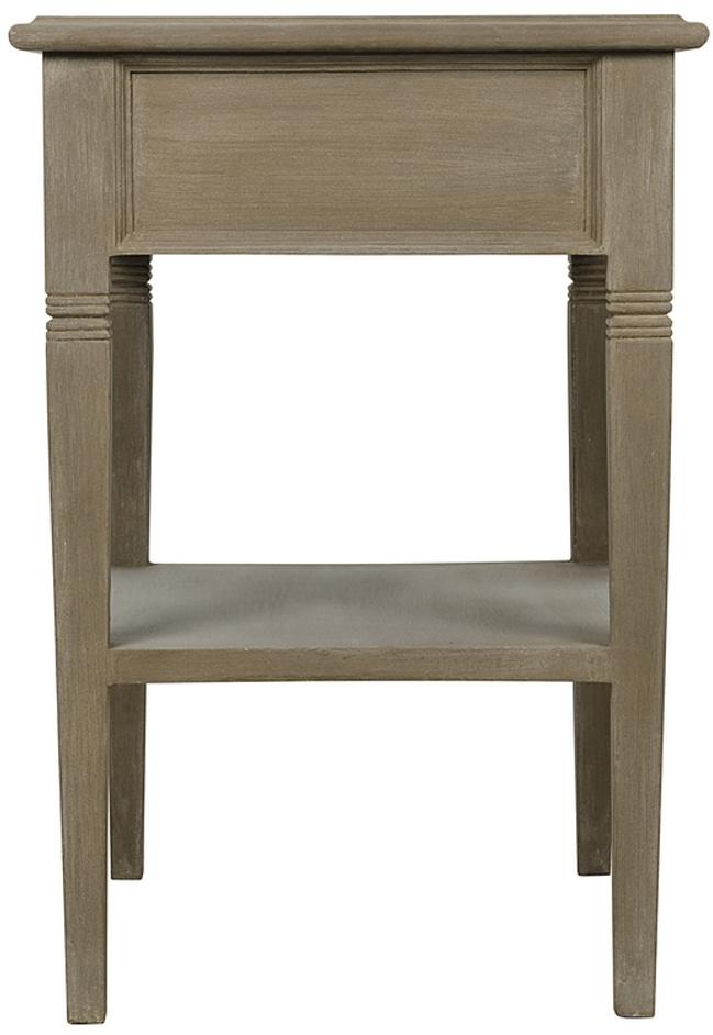 Oxford 1-Drawer Mahogany Side Table with Brass Pulls, Weathered Finish by Noir Furniture