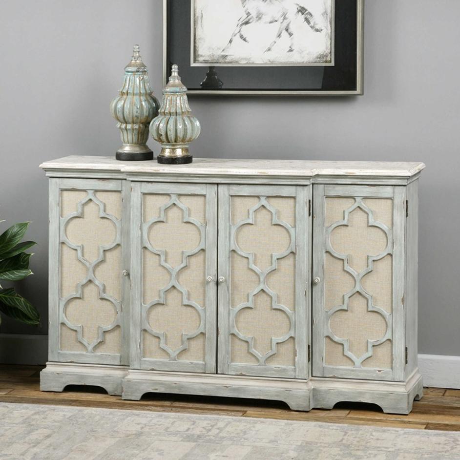 Sophie 4 Door Grey Cabinet by Uttermost