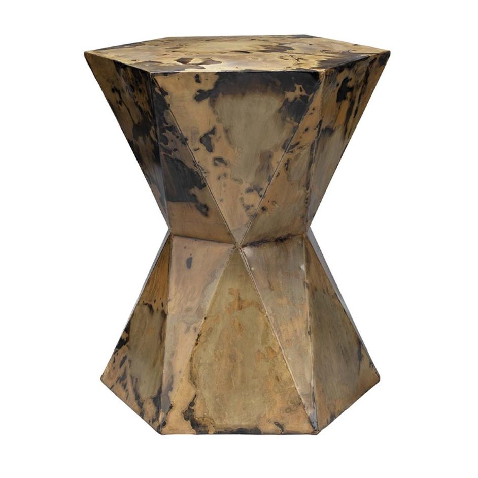 Crown Side Table, Acid Wash Metal by Jamie Young