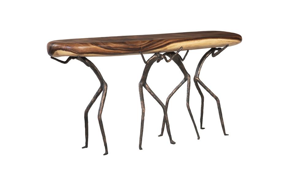 Atlas Console Table, Natural Finish, Metal by Phillips Collection