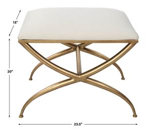 Crossing Small White Bench by Uttermost