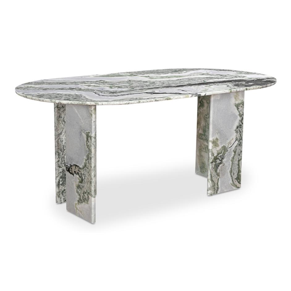 Celia Oval Dining Table Green Onyx Marble by Moes Home