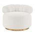 Marcy Fabric w/ Gold Base Swivel Accent Chair, Belmont Ivory by New Pacific Direct
