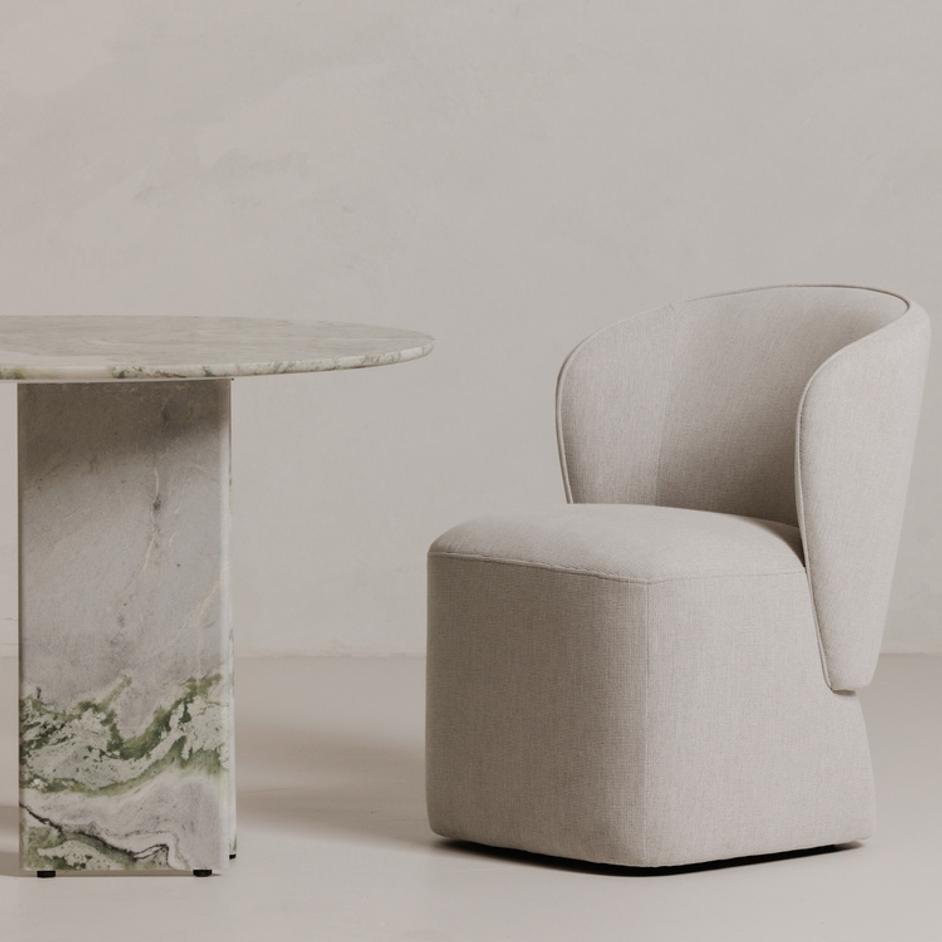 Larson Rolling Dining Chair Heather Grey by Moes Home