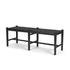 Shane Black Wood w/ Woven Black Leather Bench by Mercana