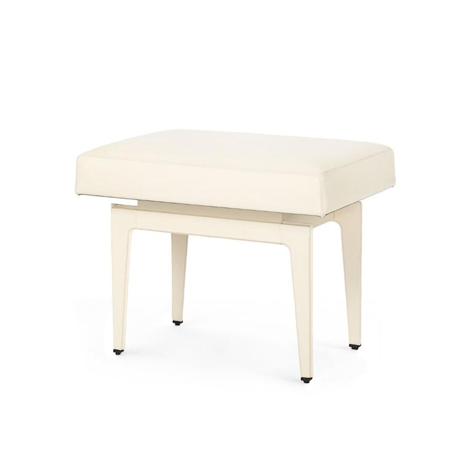 WINSTON STOOL IN IVORY LEATHER by Villa & House