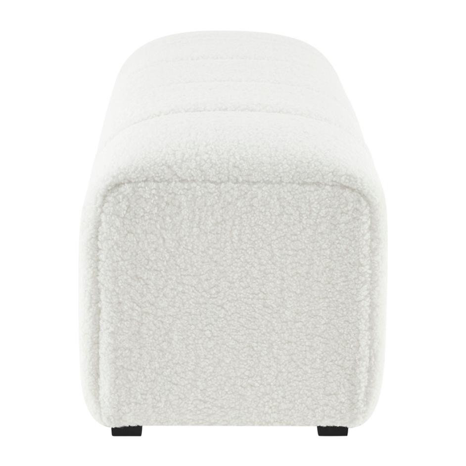 Cassy Faux Shearling Bench, Shearling Beige by New Pacific Direct