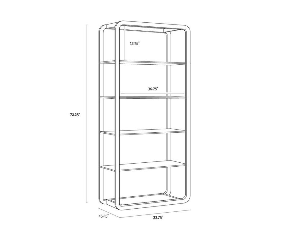 AMBRETTA BOOKCASE - LARGE - GOLD / CLEAR by Sunpan