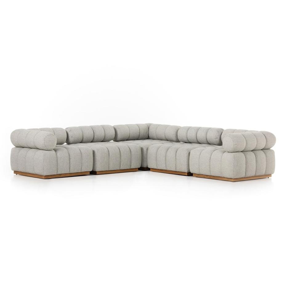 Roma Outdoor 5pc Sectional In Faye Ash by FOUR HANDS