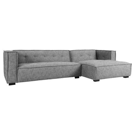 Element 2pc Sectional w/RAF Chaise Gray by Classic Home