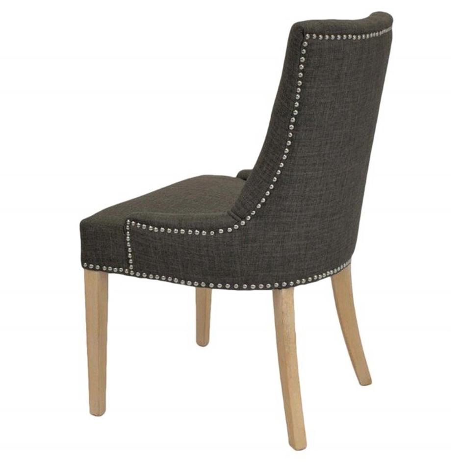 2pc Charlotte Fabric Chair Natural Wood Legs, Toffee by New Pacific Direct