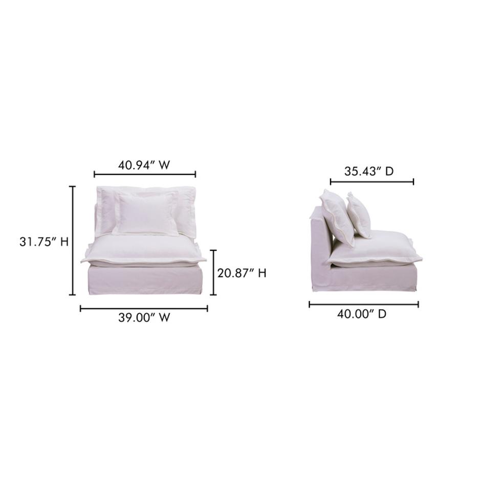 Olivia Slipper Chair White by Moes Home