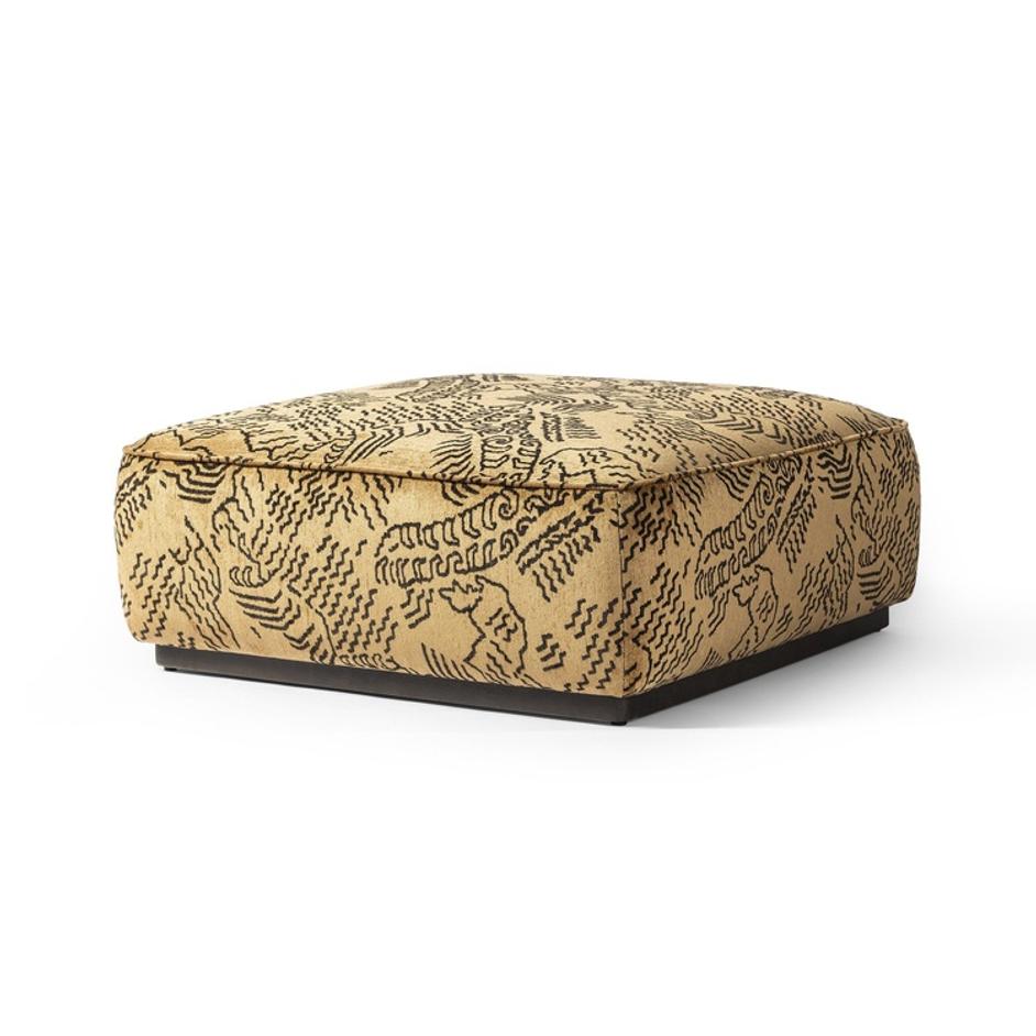 Sinclair Square Ottoman-36" In Balkan Ochre-Sienna Brown by Four Hands